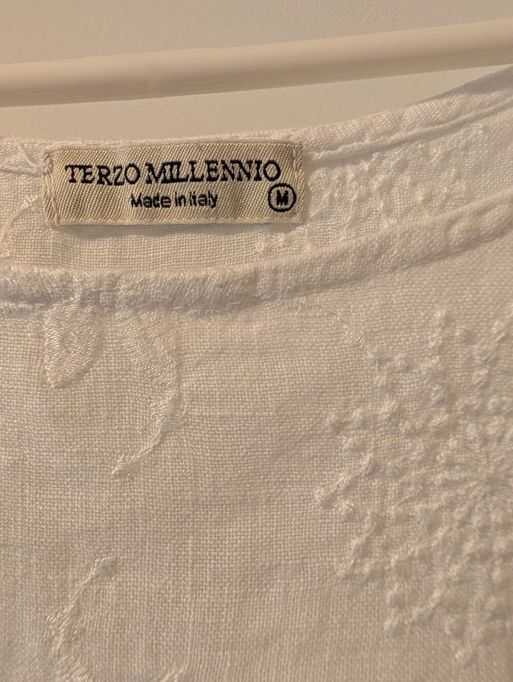 Terzo Milleñnio Made In Italy Linen Embroidered Top M - Picture 3 of 16